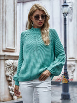 Hollow Round Neck Long Sleeve Sweater