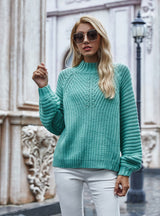 Hollow Round Neck Long Sleeve Sweater