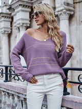 V-neck Pullover Losse Sweater