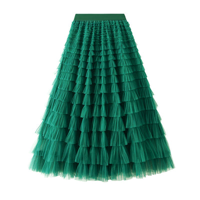 Women Mesh Cake Skirt