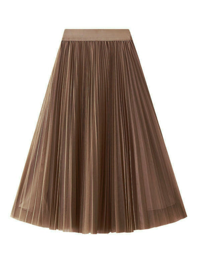 Large Swing Gauze Pleated Skirt