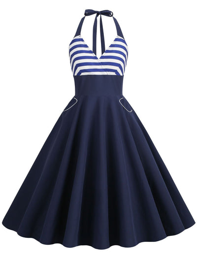 Women Striped Retro Dress