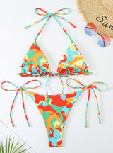 Sexy Printed Lace-up Bikini