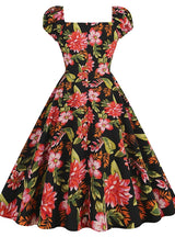 Printed Silm Waist Retro Hepburn Dress