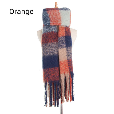 Women Fringed Thick Scarf Shawl