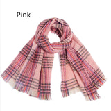 Double Fringed Plaid Scarf Shawl