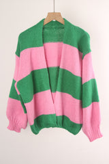 Spliced Color Matching Sweater Coat