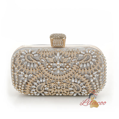 Diamond-studded Slung Portable Clutch Bag