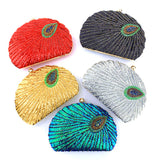 Shell Peacock Beaded Dinner Package Hangbag