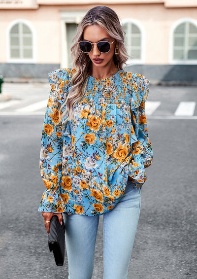 Women Printed Long-sleeved Shirt