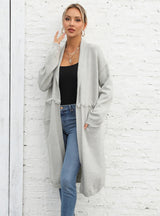 Large Size Pocket Tassel Coat Sweater