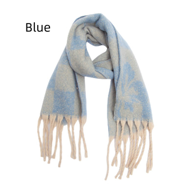 Thickened Coarse Beard Jacquard Plaid Scarf