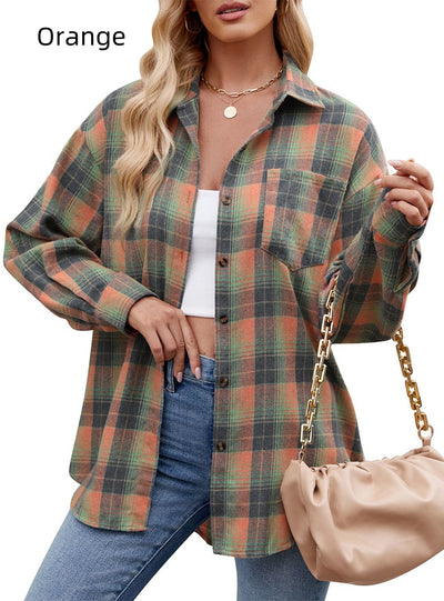 Casual Fashion Street Loose Plaid Shirt