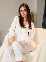 Long Sleeve Feather Loungerwear Suit