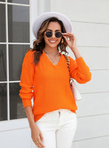 V-neck Twist Slim Sweater