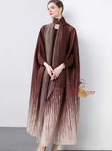 Fold Loose Gradient Smudge Printed Coat