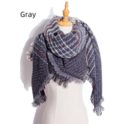 Gradual Plaid Square Scarf Ladies Shawl