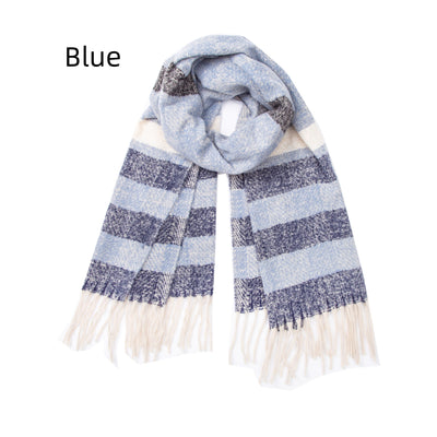 Fringe Stripes Increase Warm Scarf