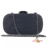 Hand-woven PU Chain Clutch Bag