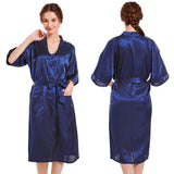 Solid Color Smooth Robe Bathrobe