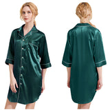 Loose Silk Pajamas V-neck Nightgown