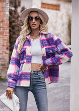 Plaid Short Woolen Thick Coat