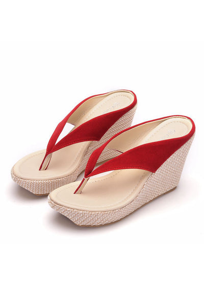 9 cm Bohemian Beach Thick-soled Wedge Slippers