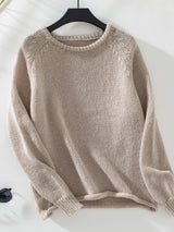 Solid Color Loose Round Neck Sweater