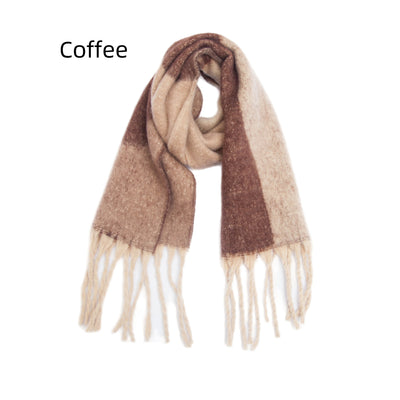 Thickened Coarse Beard Jacquard Geometric Scarf