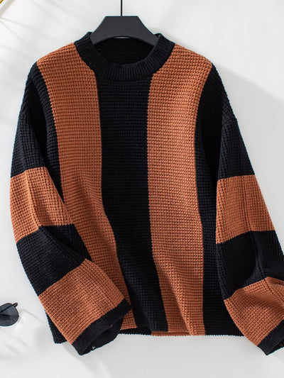 Casual Loose Contrast Striped Sweater