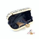 Rhinestone Hand Beaded Chain Clutch Bag