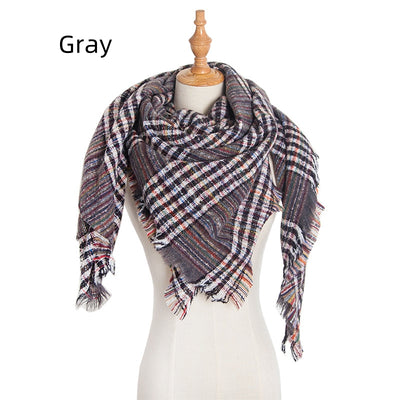 Plaid Square Scarf Thickened Scarf Shawl