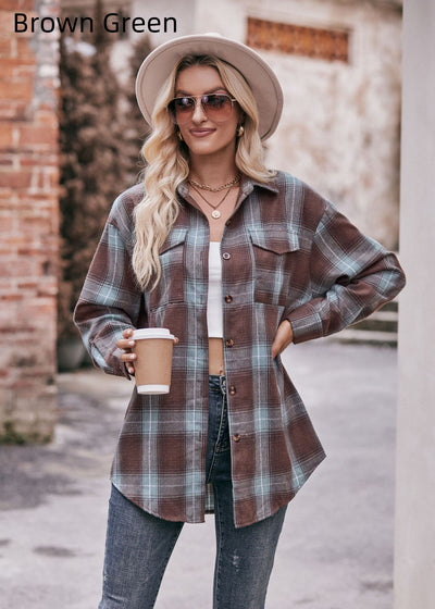 Casual Fashion Loose Plaid Shirt