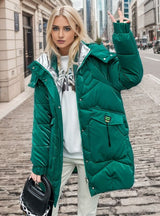 Medium and Long Glossy Cotton-padded Jacket