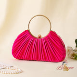 Ring Pleated Dinner Bag Handbag