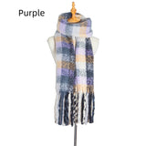 Thickened Fringed Color Plaid Scarf