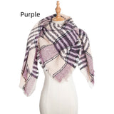 Plaid Triangle Scarf Pink Scarf Shawl