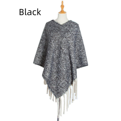 Thick Long Tassels Shawl Cloak