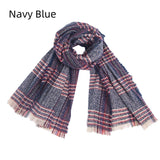 Double Fringed Plaid Scarf Shawl