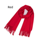 Bristle Fringed Solid Color Scarf