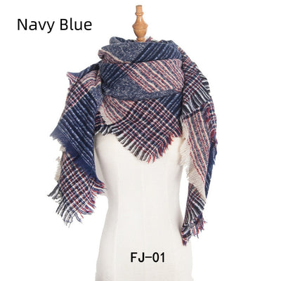 Women Large Plaid Square Scarf