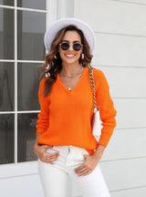 V-neck Twist Slim Sweater