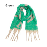 Thickened Tassel Jacquard Letter Scarf