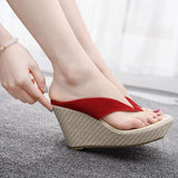 9 cm Bohemian Beach Thick-soled Wedge Slippers