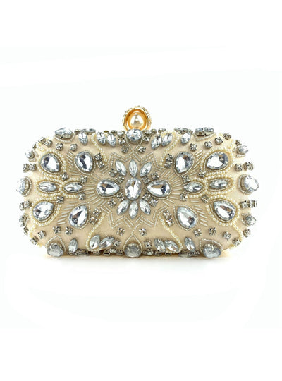 Rhinestone Hand Beaded Chain Clutch Bag