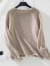 Solid Color Loose Round Neck Sweater