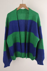 Spliced Color Matching Sweater Coat