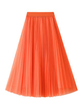 Large Swing Gauze Pleated Skirt