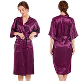 Solid Color Smooth Robe Bathrobe