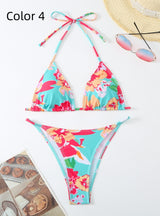 Sexy Three-point Split Printed Swimsuit